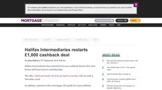 Halifax Intermediaries restarts £1,000 cashback deal - Mortgage ...