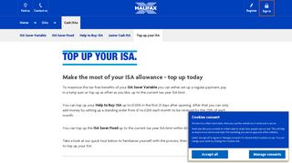 Halifax UK | Top Up Your Cash ISA | ISA
