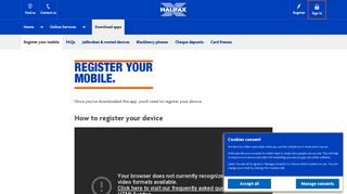 Halifax | Register your mobile device | Mobile Banking | Online Services