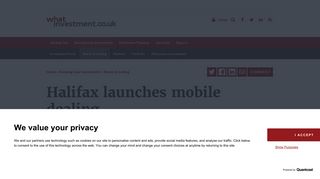 Halifax launches mobile dealing - What Investment