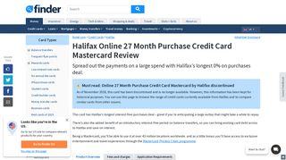 Halifax Online 27 Month Purchase Credit Card Mastercard Review