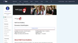 Hall Cross Academy - Tes Jobs