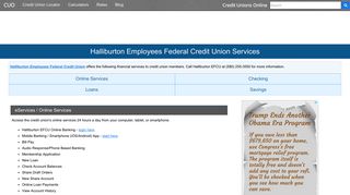 Halliburton Employees Federal Credit Union Services: Savings ...
