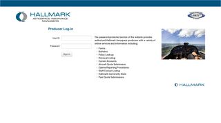 Producer Log-in - Aerospace Insurance Managers - Hallmark ...