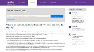 What's on the Crown Rewards members' site ... - Contact Hallmark