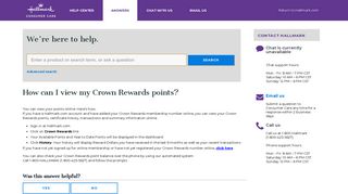 How can I view my Crown Rewards points? - Contact Hallmark