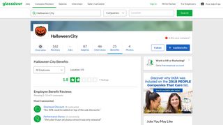 Halloween City Employee Benefits and Perks | Glassdoor
