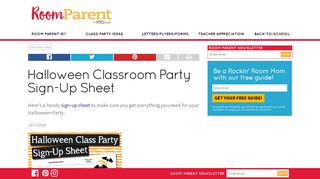 Halloween Classroom Party Sign-Up Sheet - PTO Today