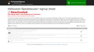 VolunteerSignup - Online volunteer signup sheets - Halloween ...