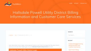 Hallsdale Powell Utility District Billing Information and Customer Care ...
