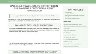 Hallsdale Powell Utility District Login, Bill Payment & Customer ...