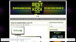 How to Install Halow Live TV - Best for Kodi