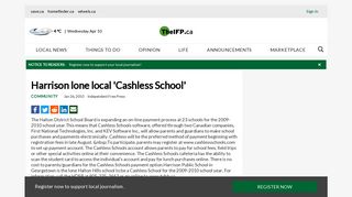 Harrison lone local 'Cashless School' | TheIFP.ca