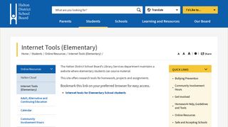 Internet Tools (Elementary) - Halton District School Board