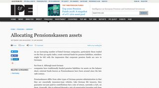 Allocating Pensionskassen assets | Magazine | IPE
