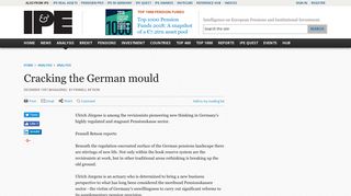 Cracking the German mould | Magazine | IPE