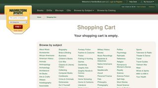 Shopping Cart - HamiltonBook.com