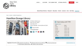 NYPL | Hamilton Grange Library