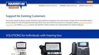 Support for Existing Customers | Hamilton CapTel
