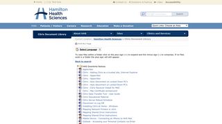 Citrix Document Library - Hamilton Health Sciences