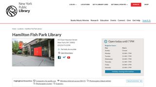 NYPL | Hamilton Fish Park Library