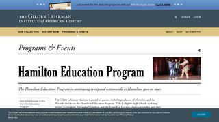 Hamilton Education Program | Gilder Lehrman Institute of American ...