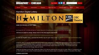 Hamilton Digital Lottery | Broadway in Chicago