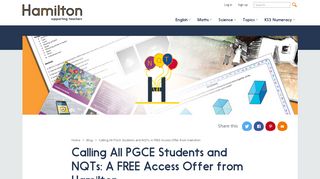Calling all PGCE students and NQTs | Hamilton Trust