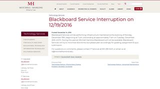Blackboard Information – Technology Services - Mitchell Hamline ...