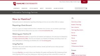 New to Hamline | ITS Information Technology Services | Hamline ...