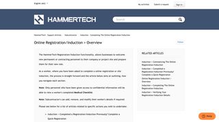 Online Registration/Induction > Overview – HammerTech - Support ...