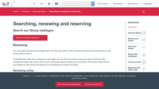 Searching, renewing and reserving | LBHF