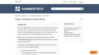 Project > Setting Up Your Sign In Device – HammerTech - Support ...