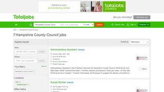 Hampshire County Council Jobs, Vacancies & Careers - totaljobs