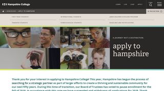 Apply to Hampshire - Hampshire College