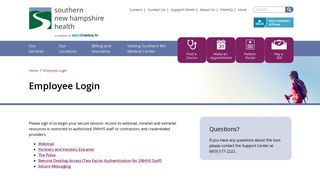 Employee Login - Southern New Hampshire Health