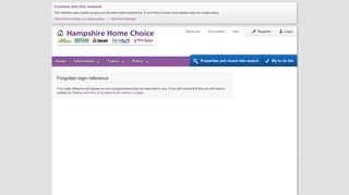 Forgotten login reference - Hampshire Homechoice