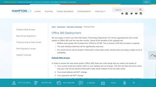 Office 365 Deployment | Hampton, VA - Official Website - Hampton.gov