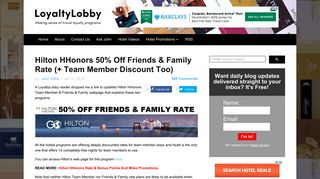 Hilton HHonors 50% Off Friends & Family Rate (+ Team Member ...