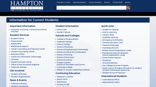 Information for Current Students - Hampton University