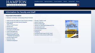 Information for Faculty and Staff - Hampton University
