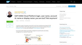 SAP HANA Cloud Platform login, user name, account id, name or ...