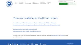 Personal Credit Card Terms | Hancock Whitney Bank