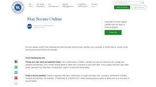 Stay Secure Online - Hancock Whitney Bank