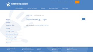 Online Learning - Login - Hand Hygiene Australia