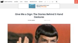Give Me a Sign: The Stories Behind 5 Hand Gestures | Mental Floss