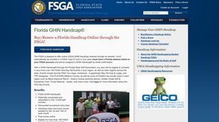 Florida GHIN Handicap® - Florida State Golf Association