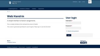 handin - My CS | A working website for the Department of Computer ...