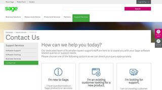 Contact Sage for Information or Support | Sage Australia