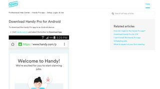 Download Handy Pro for Android – Professional Help Center